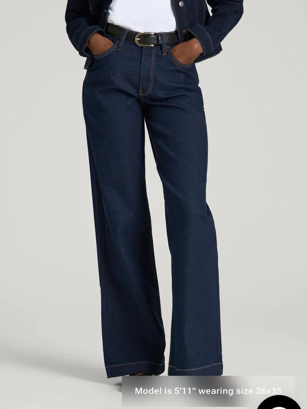 High-Rise Wide Leg Jeans in Dark Indigo